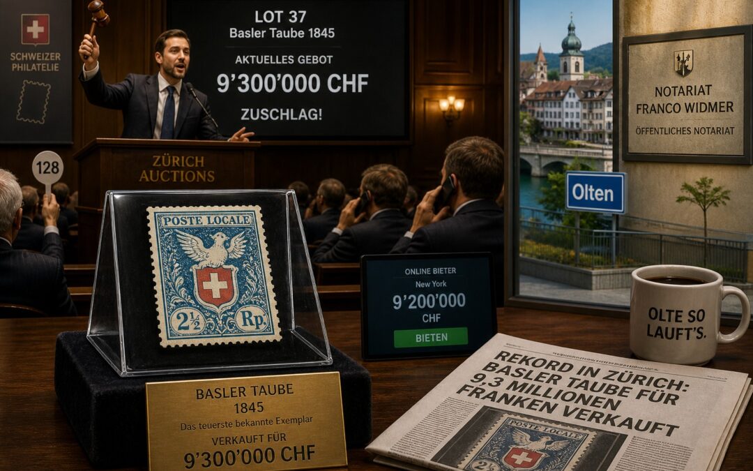 Die Million auf Papier: Wie die teuerste Schweizer Briefmarke unter den Hammer kam